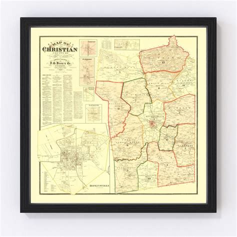 Christian County Kentucky Map 1878 Old Map of Christian County Kentucky ...