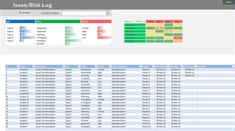 Project Portfolio Dashboard Template - Analysistabs