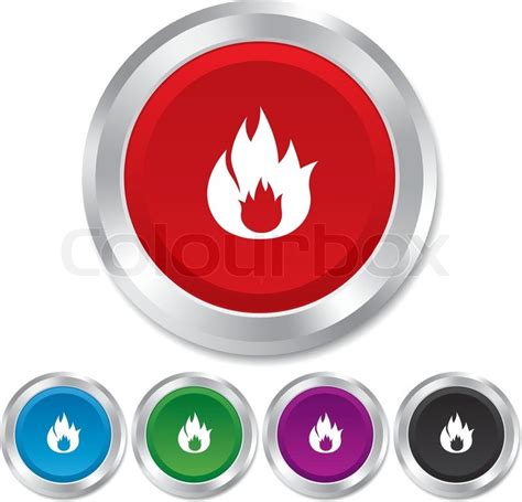 Fire flame sign icon. Fire symbol. ... | Stock vector | Colourbox