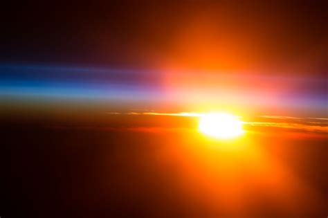 Sunrise over Pacific Ocean seen from the International Space Station ...