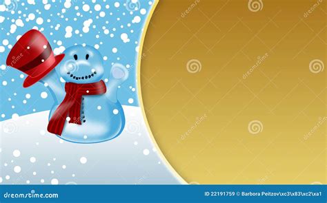 Winter Snowman Scene Royalty Free Stock Images - Image: 22191759