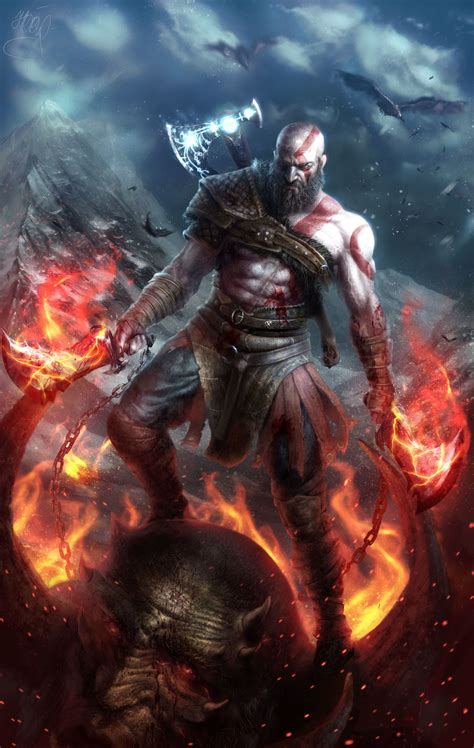 ArtStation - Kratos (God of War 4), Vladyslav Kutuzov | Kratos god of ...