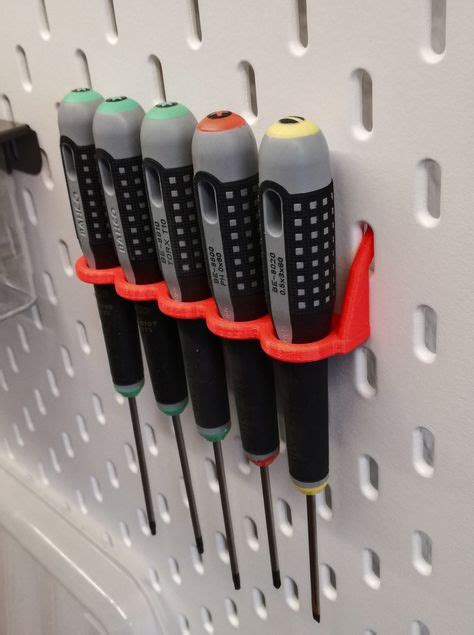 3D Printed Screwdriver holder | IKEA SKÅDIS pegboard 5 screwdrivers by GotToMake | Peg board ...