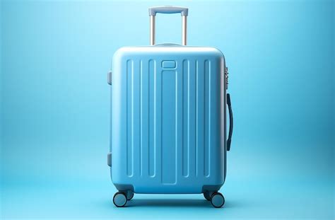 Premium AI Image | Blue Ripe Trolley Suitcase on Blue Background