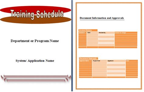 Training Schedule Template | Free Word Templates