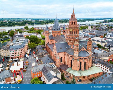 Mainz Cathedral Aerial View, Germany Stock Photo - Image of germany ...