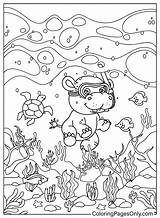 Hippo Snorkeling In Underwater Sea  Free Printable Coloring Pages sketch template