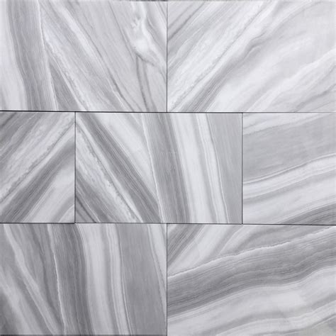 Ocean Wave Dark Grey Tru-Stone 12X24 Polished Ceramic Porcelain Tiles