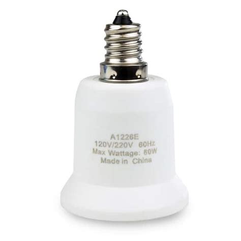 Adamax Candelabra to Standard Base (E12 to E26) Light Bulb Adapter ...