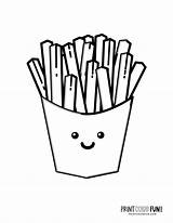 16 French fries Clipart & coloring pages For Delicious Food Learning  sketch template