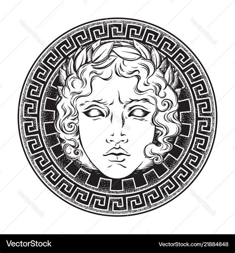 Greek and roman god apollo helios Royalty Free Vector Image