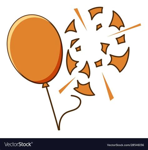 Orange balloon popped on white background illustration. Download a Free ...