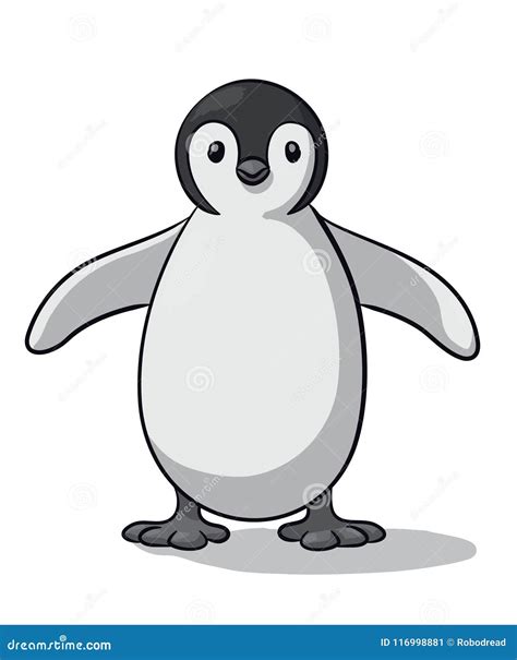 Vector Drawing of a Cute Penguin Stock Vector - Illustration of penguin, friendly: 116998881