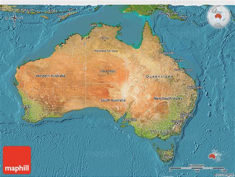 Satellite 3D Map of Australia