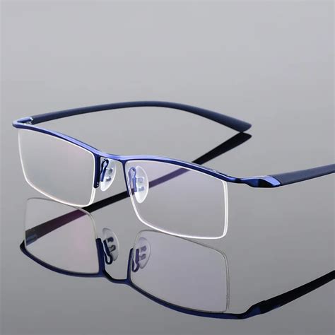 Browline Half Rim Metal Glasses Frame for Men Eyeglasses Fashion Cool ...