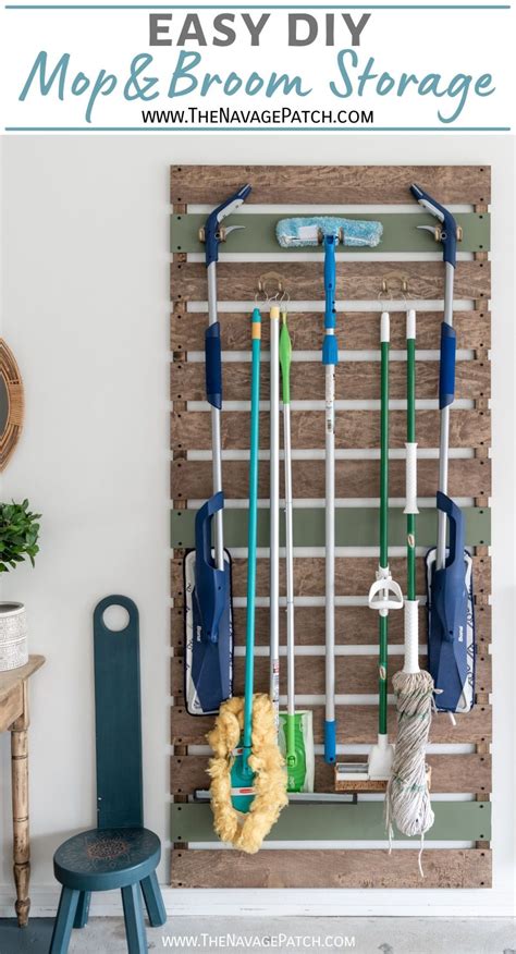 DIY Mop & Broom Storage - The Navage Patch