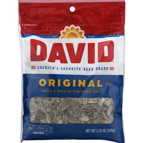 David Sunflower Seeds, Original, Salted & Roasted | Sunflower Seeds | Needler's Fresh Market