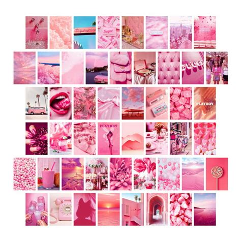 Wall Collage Kit Vintage 50Pcs Aesthetic Room Posters Bedroom Decor for Teen Girls 50 photo ...