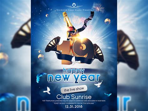 A4 New Years Eve Poster Template by Vallo Leiman on Dribbble