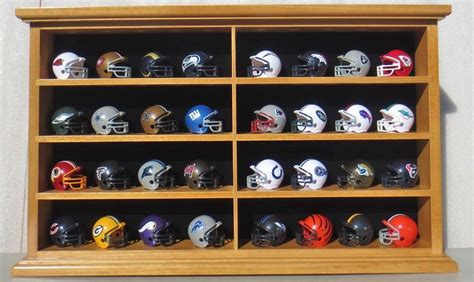 32 Pocket Pro NFL Mini Helmet Display Case Shadow Box Wall Cabinet ...