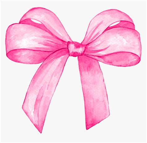 Ribbon Bow Png Logo , Transparent Cartoons - Pink Ribbon Bow Watercolor ...