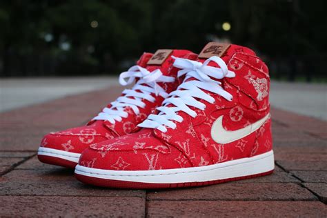 KIX & LIDZ: Supreme x Louis Vuitton Custom Air Jordan 1 “Red Denim”