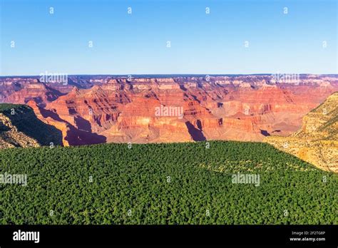 Beautiful Landscape of Grand Canyon from helicopter cockpit. Arizona ...