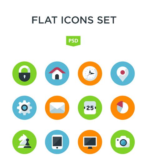 Flat Icon Set | GraphicBurger