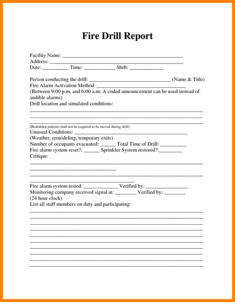 Image Result For Fire Drill Procedures For Summer Camp regarding Emergency Drill Report Template ...