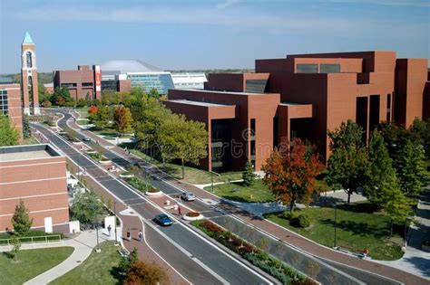 Ball State University Campus Stock Photo - Image of buildings, trees ...