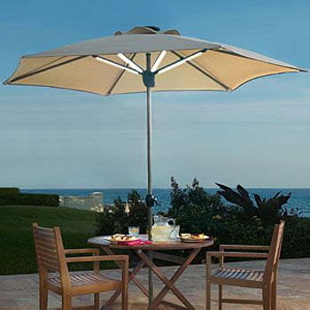 Solar Powered Patio Umbrella - Shade by Day and Light at Night