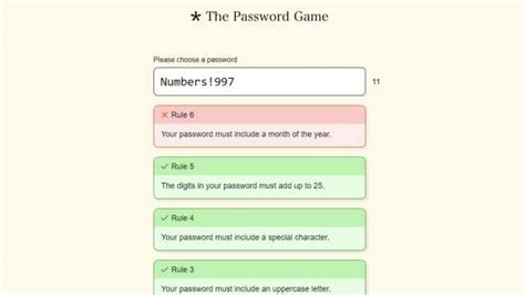 How to Beat Rule 5 in The Password Game - Prima Games