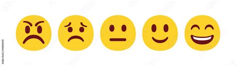 Set of vector emoji ranking bar symbols. Smiley face icons for rating ...