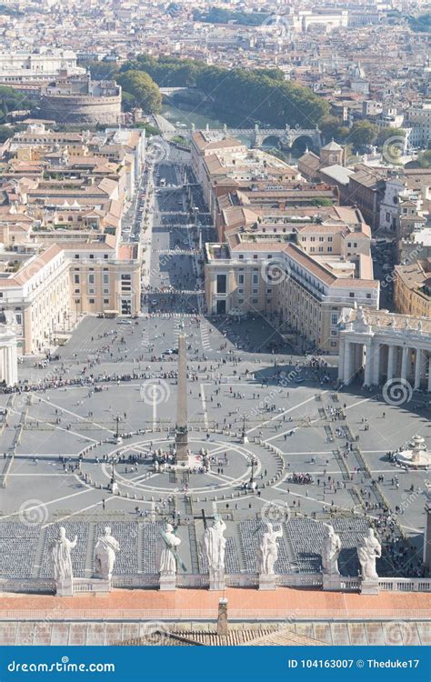 Saint Peter`s Square in Vatican and Aerial View of Rome Stock Image ...