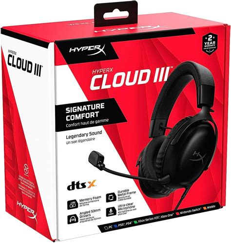 HyperX Cloud III Wired Gaming Headset, For PC / PS5 / Xbox Series, Angled 53mm Drivers, Noise ...