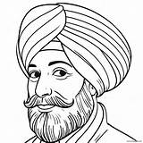 Colorful Sikh Turban Coloring Page 36084 28543 sketch template