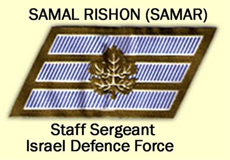 Israel Defence Force Staff Sergeant Rank Insignia : Herbert Booker ...