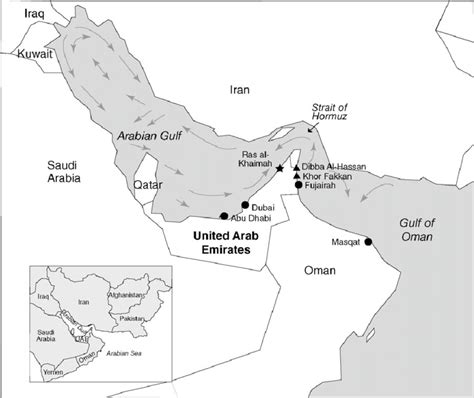 Map of the Arabian Gulf showing location of field sites for samples ...