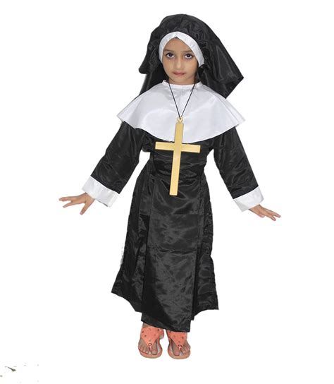 Buy Kaku Fancy Dresses Our Community Helper Nun Costume -Black & White ...