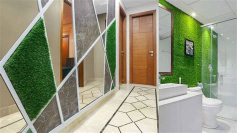 Artificial grass on wall design ! Wall grass decoration - YouTube