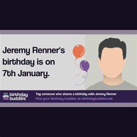 Jeremy Renner's birthday is 7th January 1971