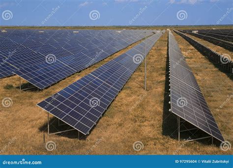 Sollar Panels in Steppe stock photo. Image of cell, generate - 97295604