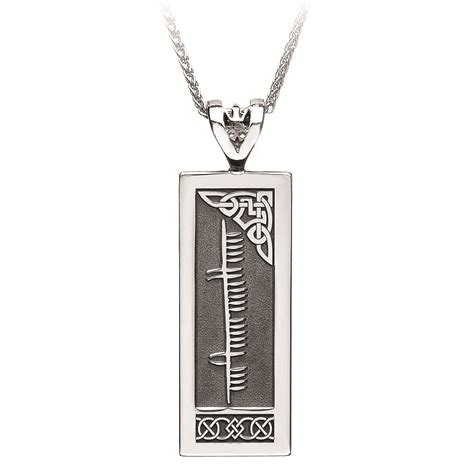 Customised Name Ogham Celtic Silver Pendant - Irish Jewelry | Irish Store | Tipperary Irish ...