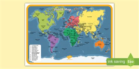 World Map Poster English/Mandarin Chinese (Teacher-Made)