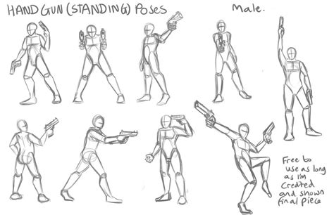 Male Handgun (Standing) Poses-FREE TO USE - by Monopolymurder on DeviantArt