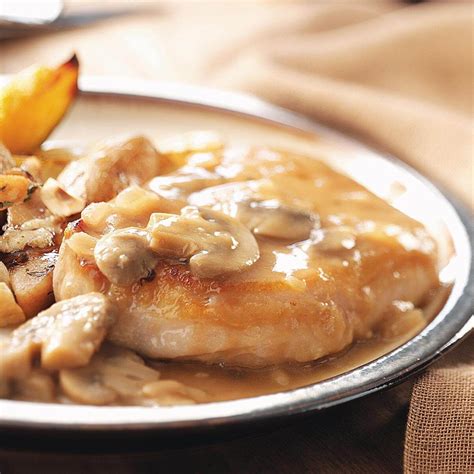 Pork Chops and Mushroom Gravy Recipe | Taste of Home