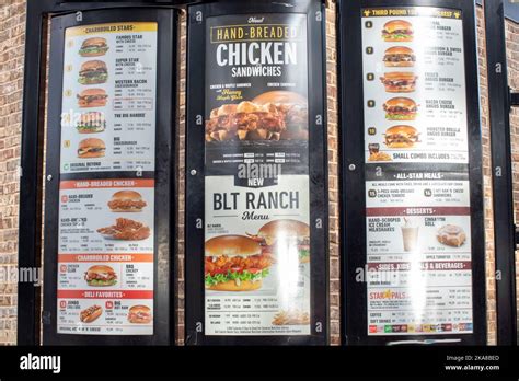 Grovetown, Ga USA - 07 19 21: Arbys fast food drive thru menu display and prices Stock Photo - Alamy