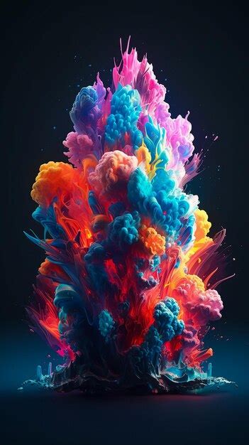 Premium AI Image | A colorful explosion of smoke and the word smoke.