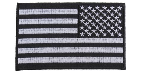 Black and White American Flag REVERSED Patch with Black Borders by Ivamis Patches