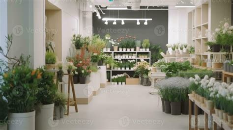 Beautiful Florist Shop Interior, Floral Design Studio. Generative AI ...